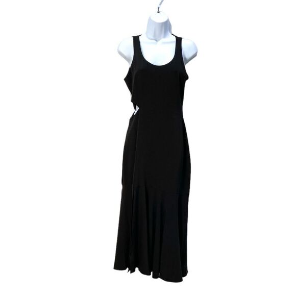 WAYF Arabella Black Side Cutout Sleeveless Scoop Neck With Side Slit Dress - Picture 5 of 16
